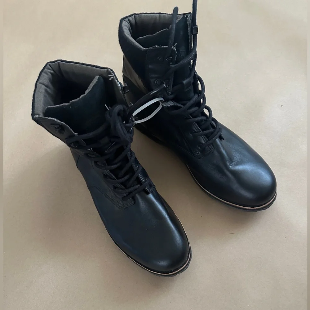 THE NORTH FACE 100 Gram Black Leather Boots Lace-Up SIZE 14 MEN’S Rugged Outdoor - Picture 12 of 14